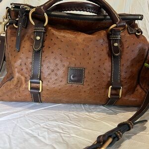 Dooney & Bourke Brown Ostrich Satchel